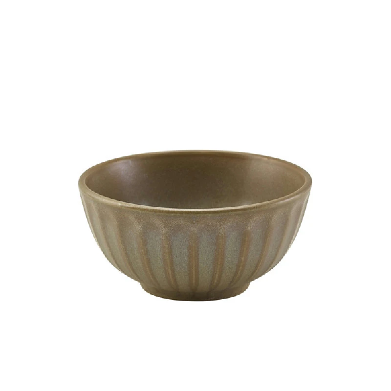 Terra Porcelain Matt Grå rund skål med bølget kant 13,8 cm BW-SMG13 by Genware color Sort