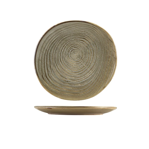 Terra Porcelain Grey Økologisk tallerken 21 cm CP-PGG21 by Genware color Sort