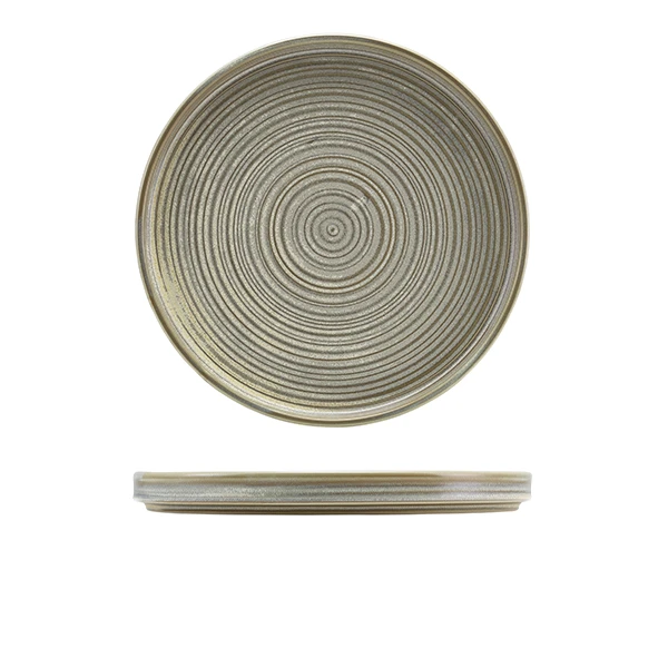 Terra Porcelain Matt Grå lav præsentationsplade 25 cm LP-PMG25 by Genware color Sort