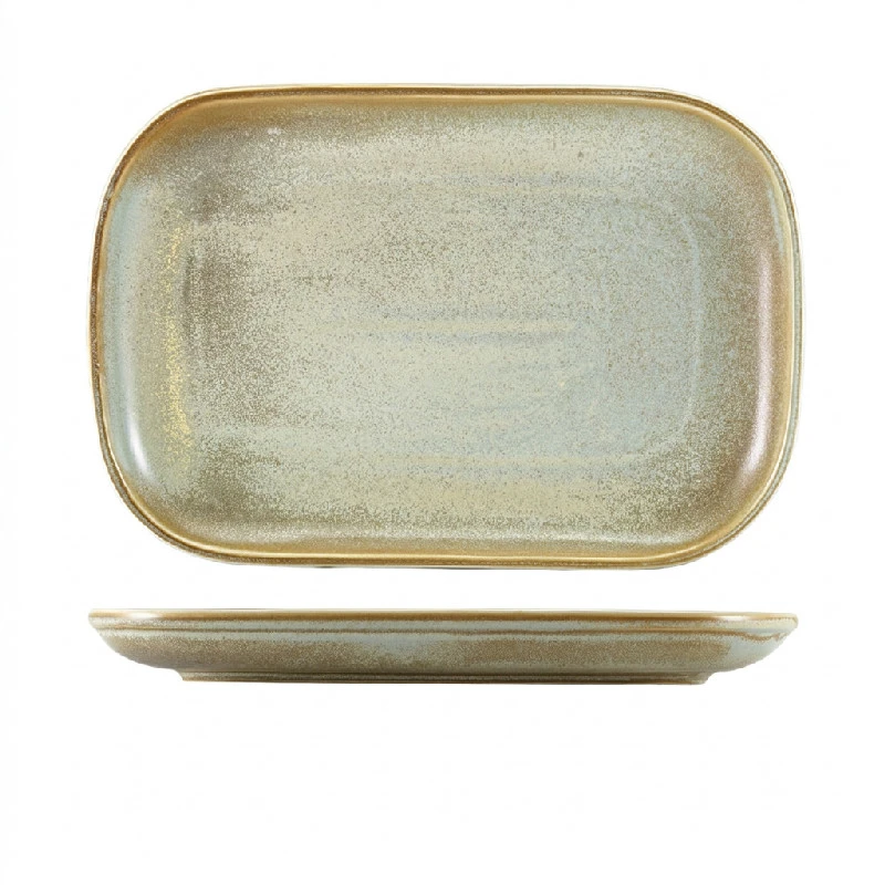 Terra Porcelain Matt Grå rektangulær tallerken 29 x 19,5 cm RP-PMG29 by Genware color Sort