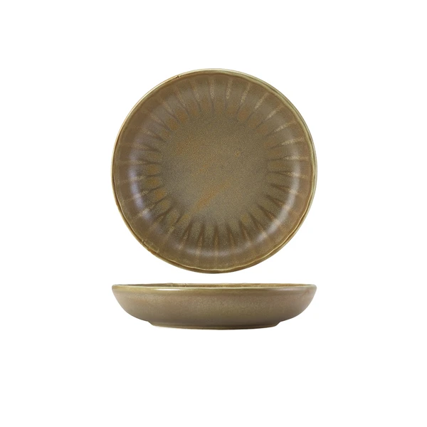 Terra Porcelain Matt Grå bølget coupe-skål 20,3 cm CB-SMG20 by Genware color Sort
