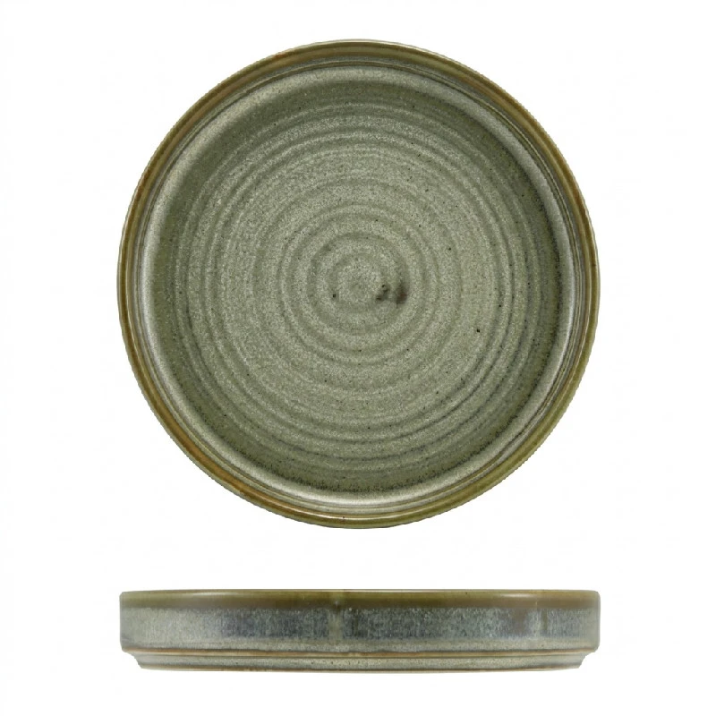 Terra Porcelain Matt Grå lav præsentationstallerken 14 cm LP-PMG14 by Genware color Sort