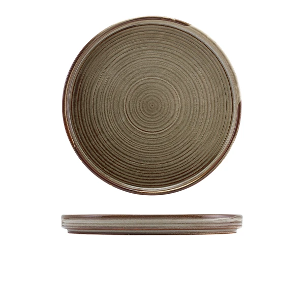 Terra Porcelain Grey Lav præsentationsplade 25 cm LP-PG25 by Genware color Sort