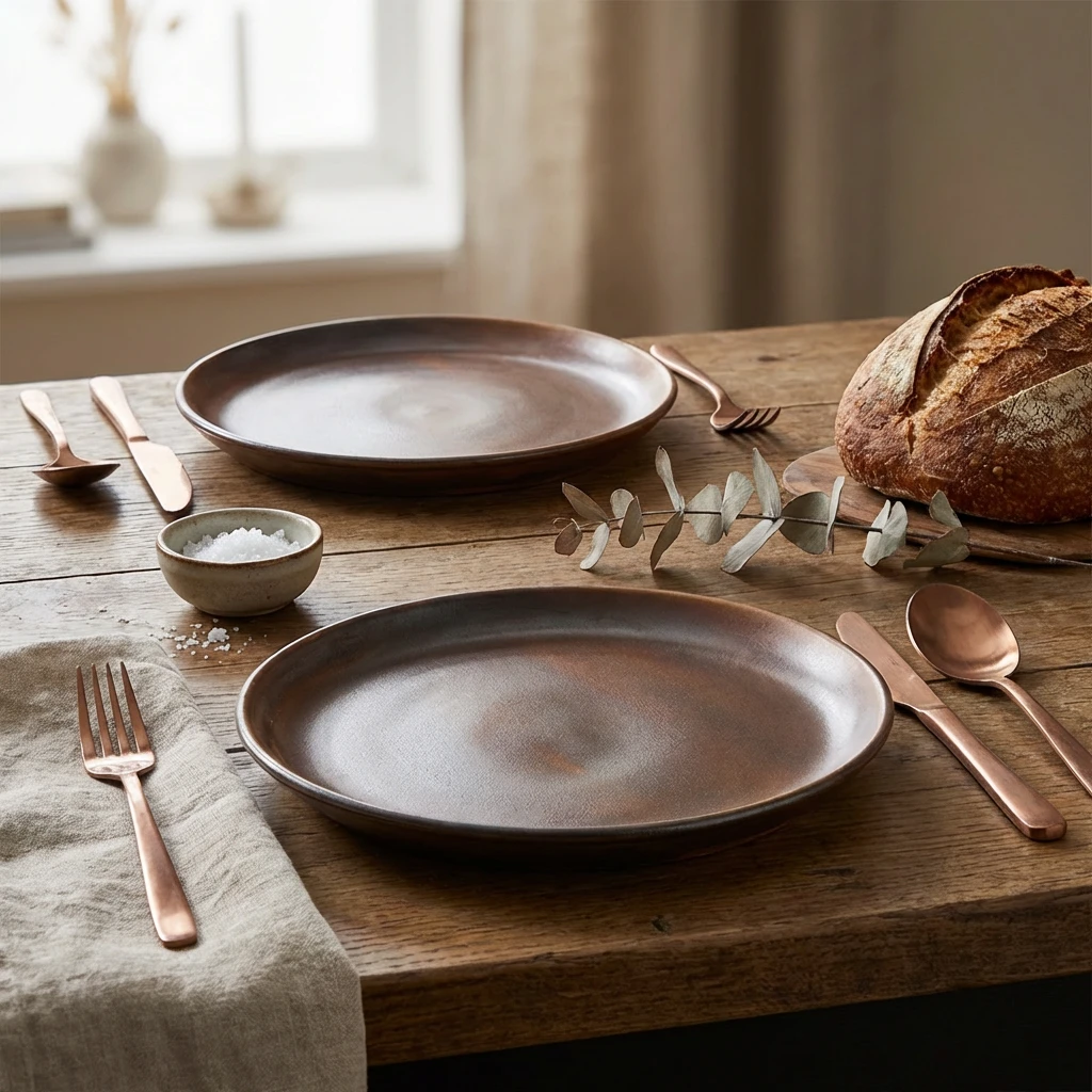 Terra Porcelain Rustic Kobber Coupé Tallerken 30,5 cm CP-PRC30 by Genware color Sort