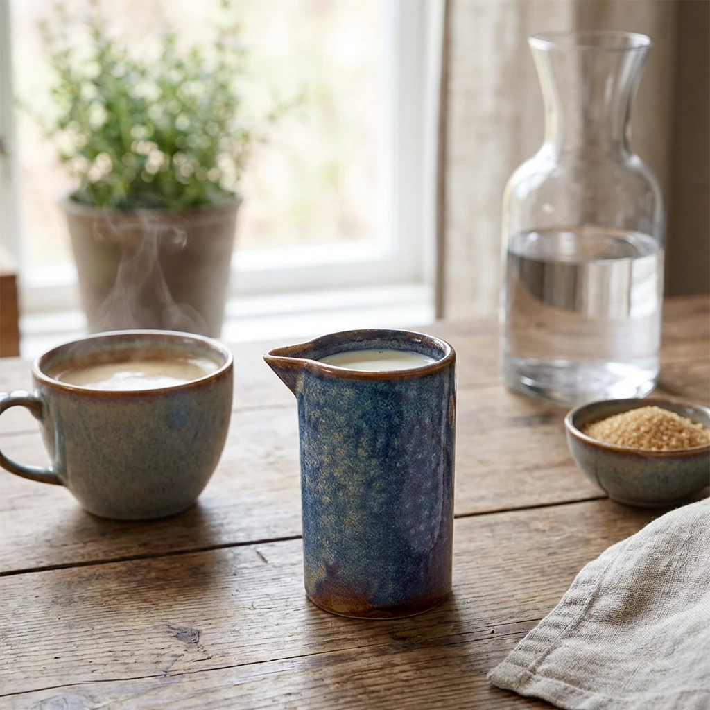 Terra Porcelain Aqua Blå kande med lige sider 10 cl / 3,5 oz SJ-PBL10 by Genware color Sort