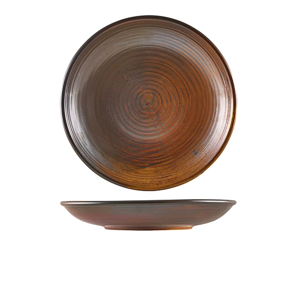 Terra Porcelain Rustic Kobber Deep Coupe Tallerken 25cm DC-PRC25 by Genware color Sort