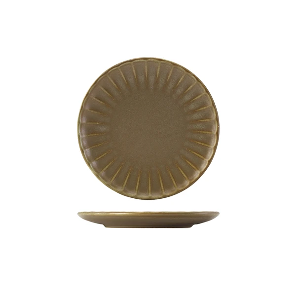 Terra Porcelain Matt Grå tallerken med bølgekant 20,3 cm CP-SMG20 by Genware color Sort