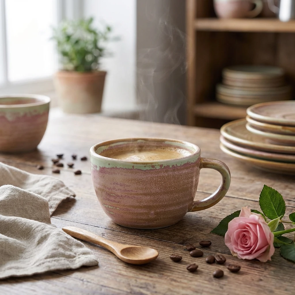 Terra Porcelain Rose Kaffekop 28,5 cl / 10 oz CUP-PRS28 by Genware color Sort
