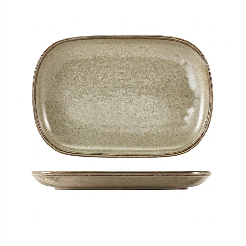 Terra Porcelain Grey Rektangulær tallerken 24 x 16,5 cm RP-PG24 by Genware color Sort
