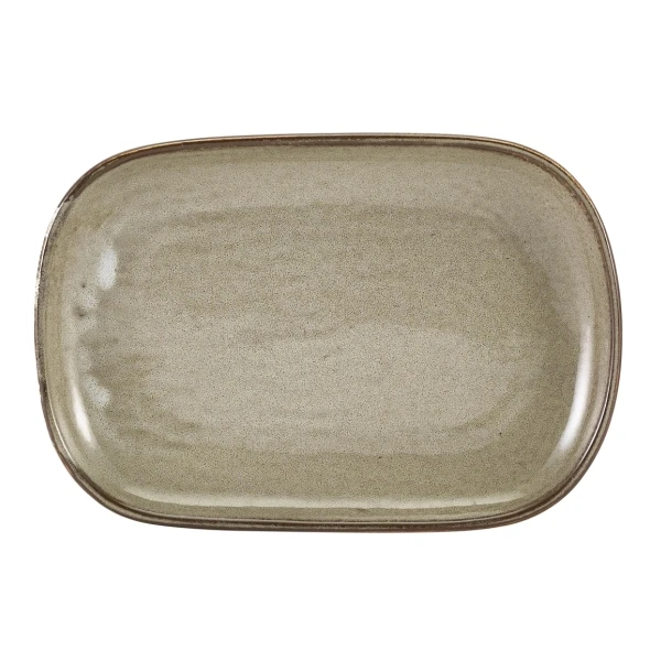 Terra Porcelain Grey Rektangulær tallerken 24 x 16,5 cm RP-PG24 by Genware color Sort