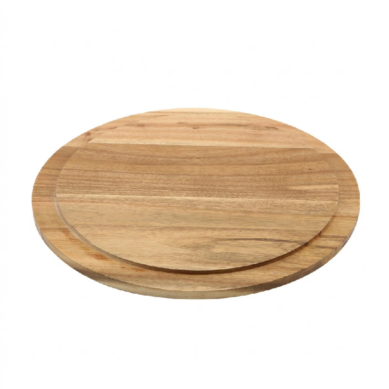 Genware Round Wood Serverings-/kagefad 33 cm WSB33 by Genware color Sort