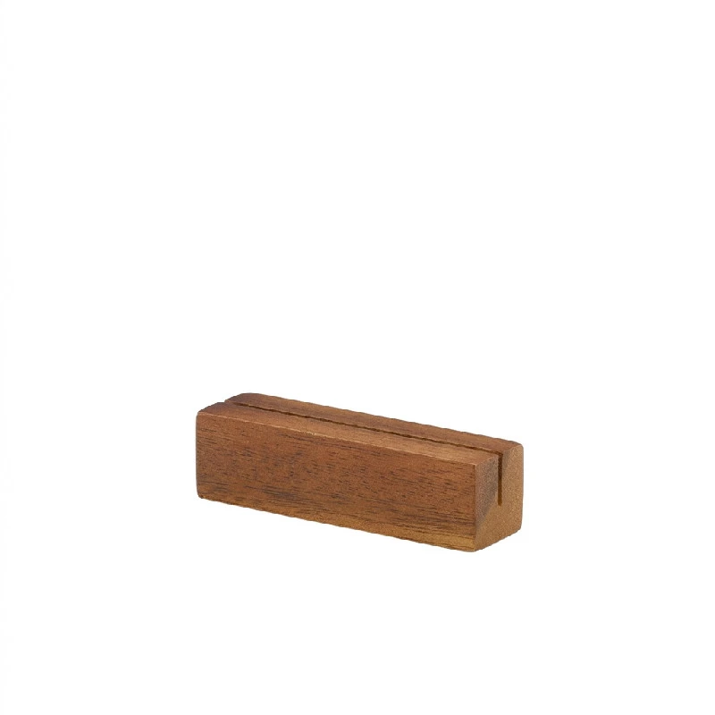 Acacia Wood Sign Holder 9 x 3 x 3 cm WSH9 by Genware color Sort