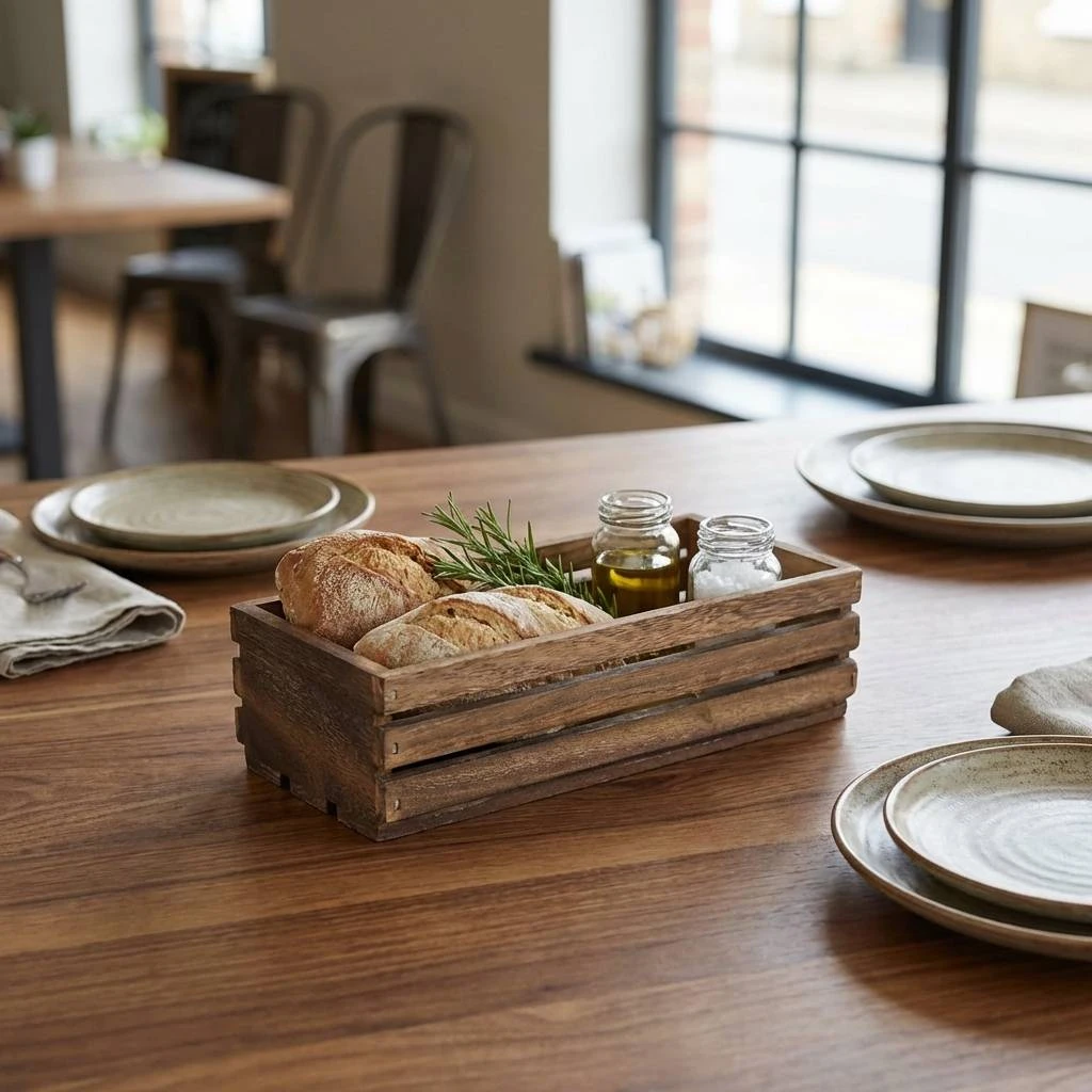 Genware Dark Rustic Trækasse 25 x 12 x 7,5 cm TR216 by Genware color Sort