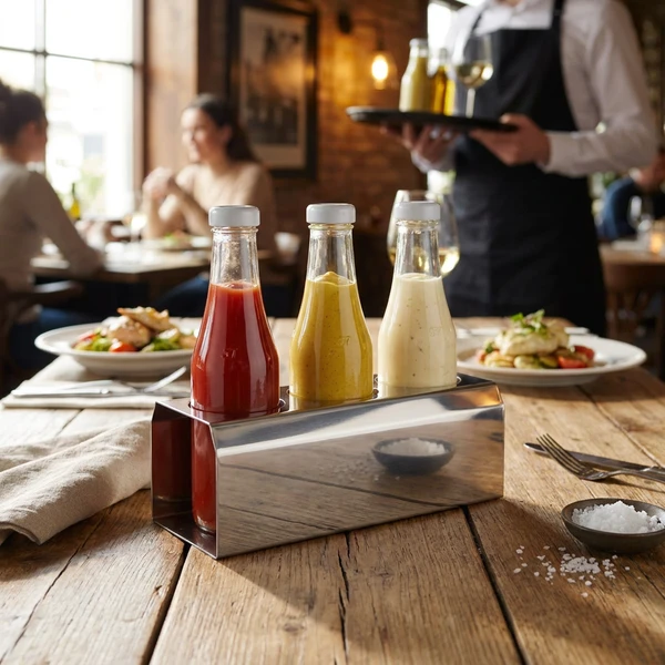 Hendi Sauceholder i Rustfrit Stål - 3 Huller 557983 by Hendi color Sort