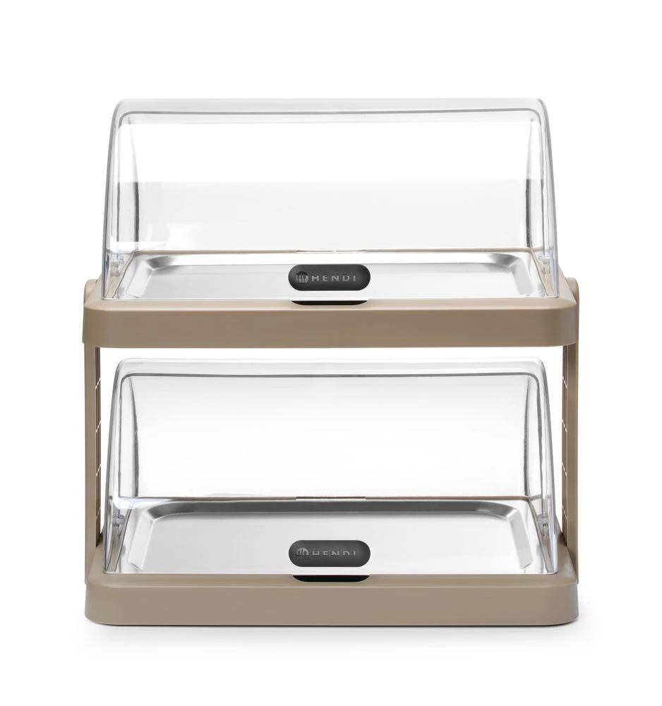 Hendi UNIQ Roll-top Køledisplay Duo Beige 871959 by Hendi color Sort