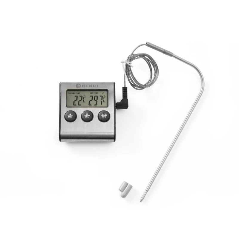 Hendi Stegetermometer med timer Rustfrit stål 271346 by Hendi color Sort
