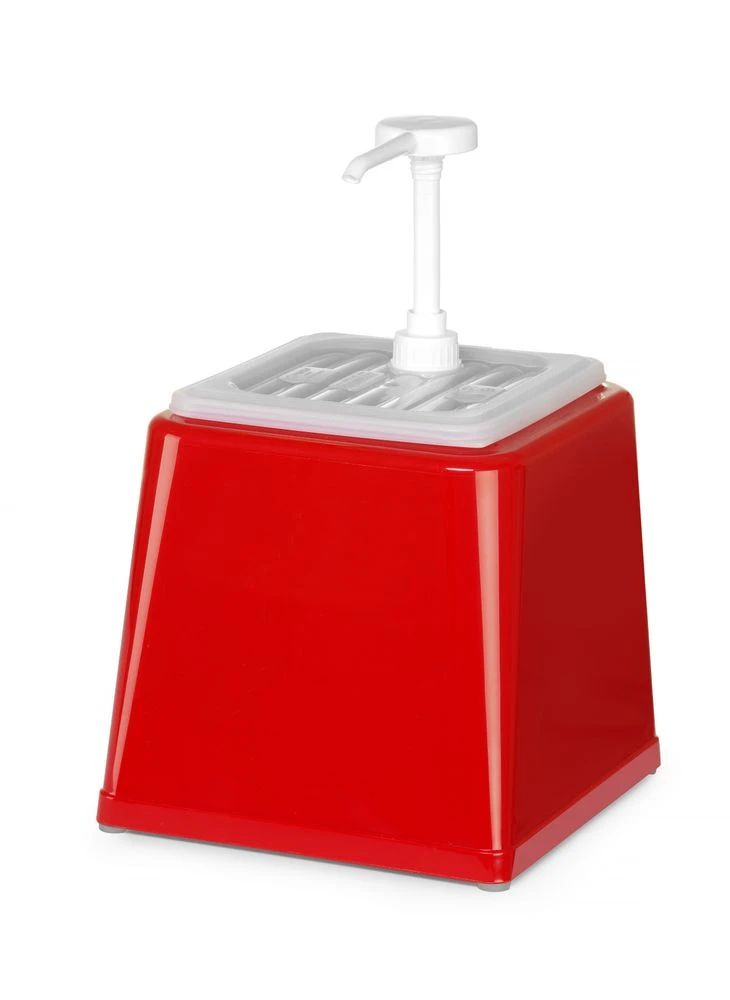 Hendi Sourcedispenser med pumpe Rød Plast 203521 by Hendi color Sort