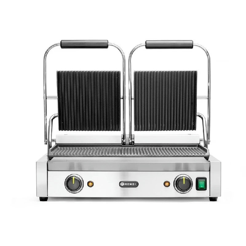 Hendi Kontaktgrill Dobbelt Rillet/Rillet 263709 by Hendi color Sort
