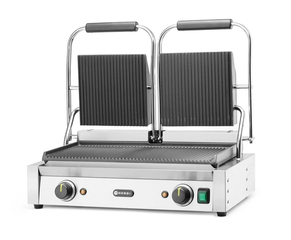 Hendi Kontaktgrill Dobbelt Rillet/Rillet 263709 by Hendi color Sort