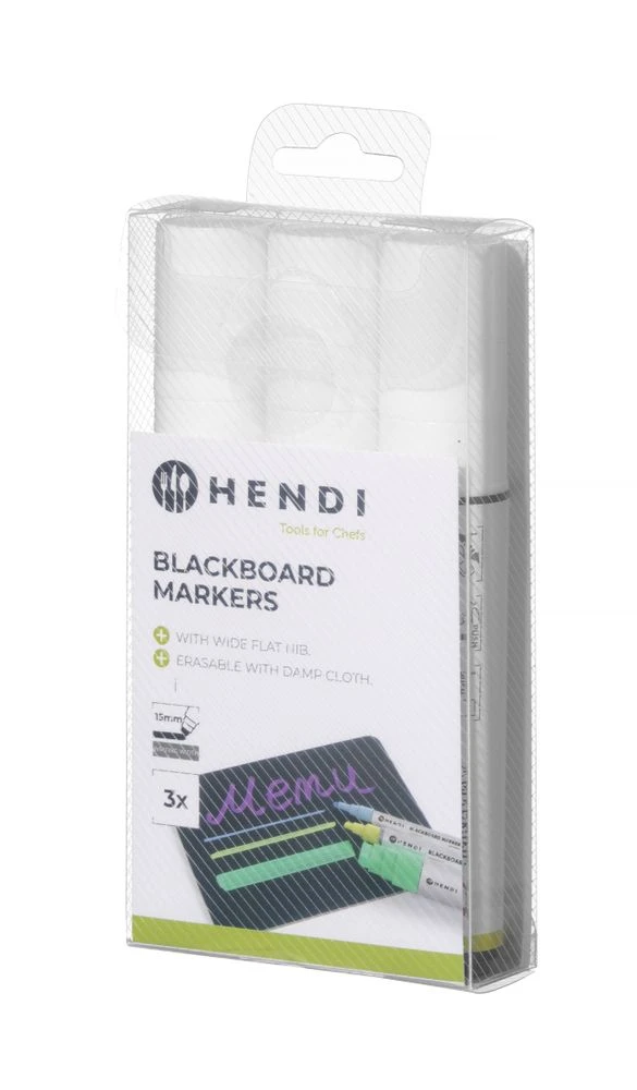 Hendi Tavlekridt Marker 15 mm bred spids 664223 by Hendi color Sort