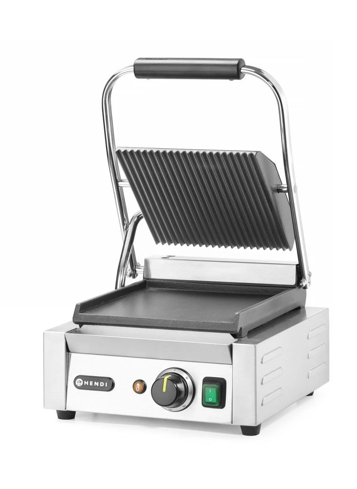 Hendi Kontaktgrill Enkelt Rillet/Rillet 263600 by Hendi color Sort