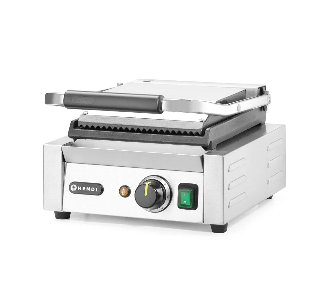 Hendi Kontaktgrill Enkelt Rillet/Rillet 263600 by Hendi color Sort