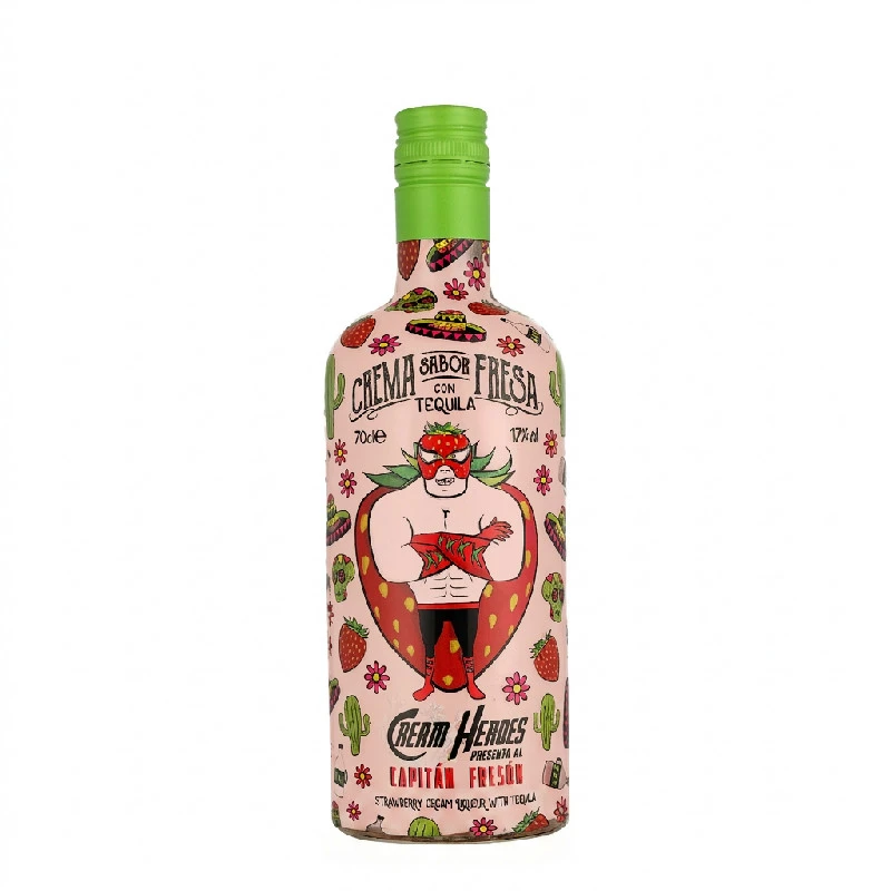 Cream Heroes Captain Freson Jordbær Tequila Likør 70cl L-62-309-00  color Sort