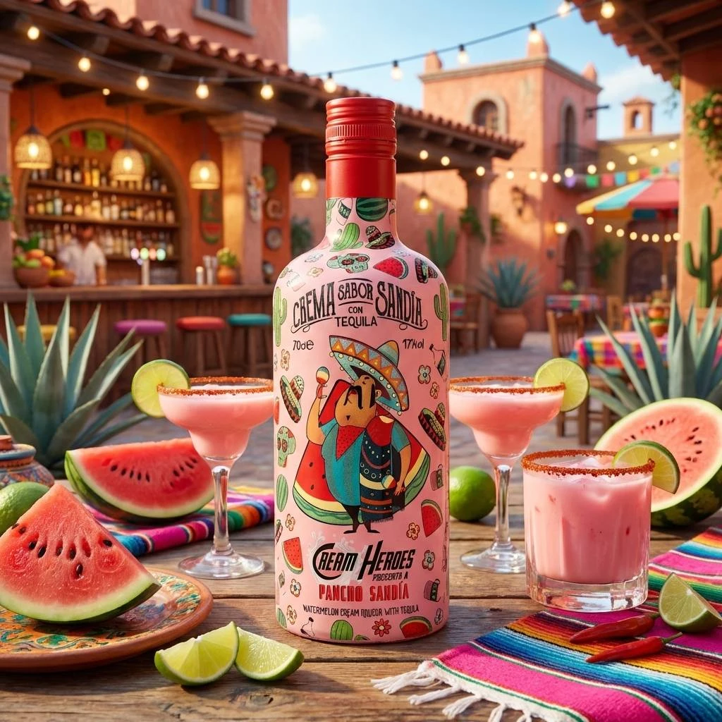 Cream Heroes Pancho Sandia Vandmelon Tequila Likør 70cl L-62-731-00  color Sort