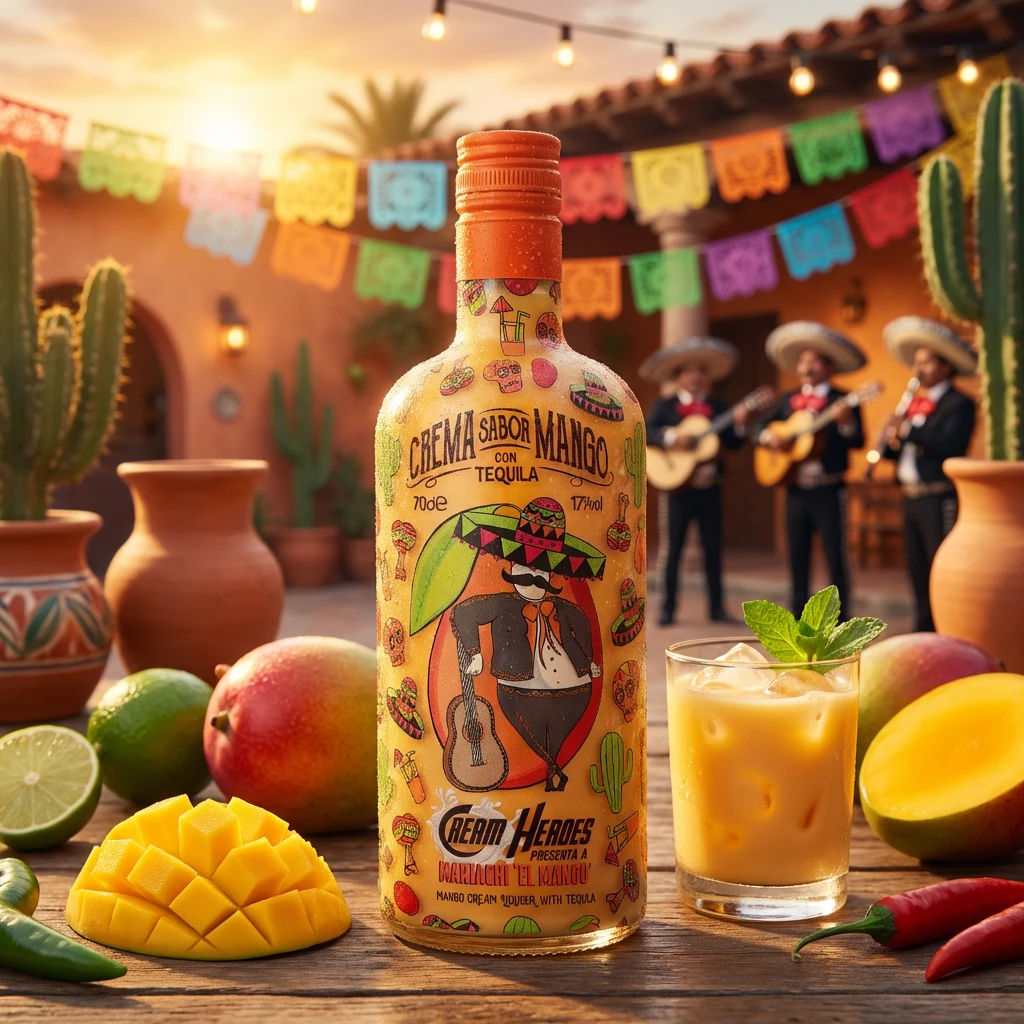 Cream Heroes Mariachi El Mango Tequila Likør 70cl L-65-873-00  color Sort
