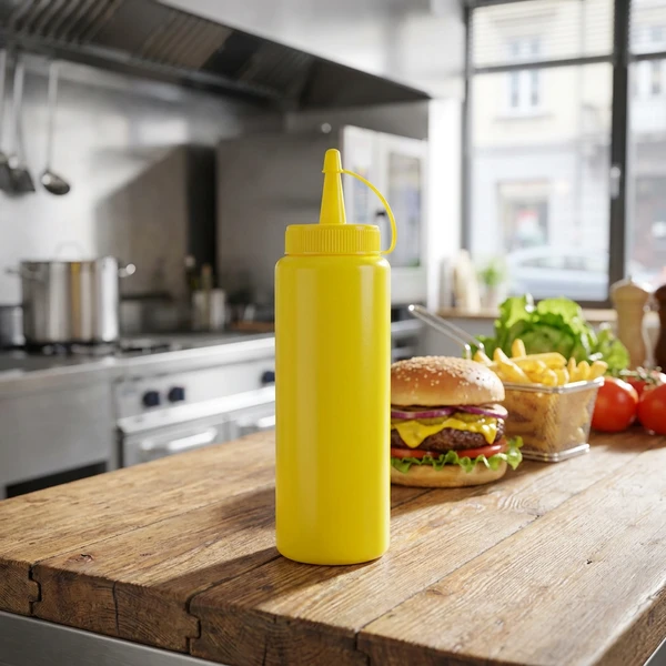Hendi Dresseringflaske Gul Plast 350ml 557808 by Hendi color Sort