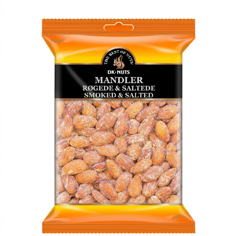 Mandler Luksus (Røgede & Saltede) 0,25 kg 144D by DK-NUTS color Sort