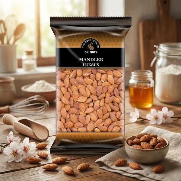 Mandler Luksus (Nonpareil) 1 kg 141C by DK-NUTS color Sort