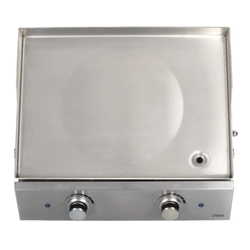 Livoo Plancha Grill Rustfrit Stål med 2 Termostater 96-DOC302  color Sort