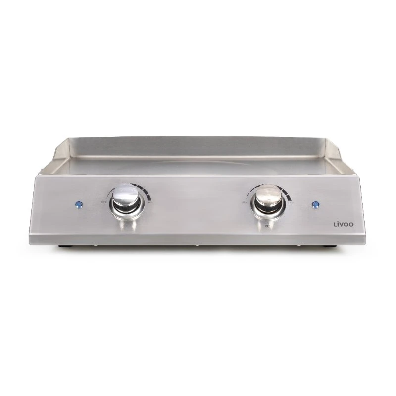 Livoo Plancha Grill Rustfrit Stål med 2 Termostater 96-DOC302  color Sort