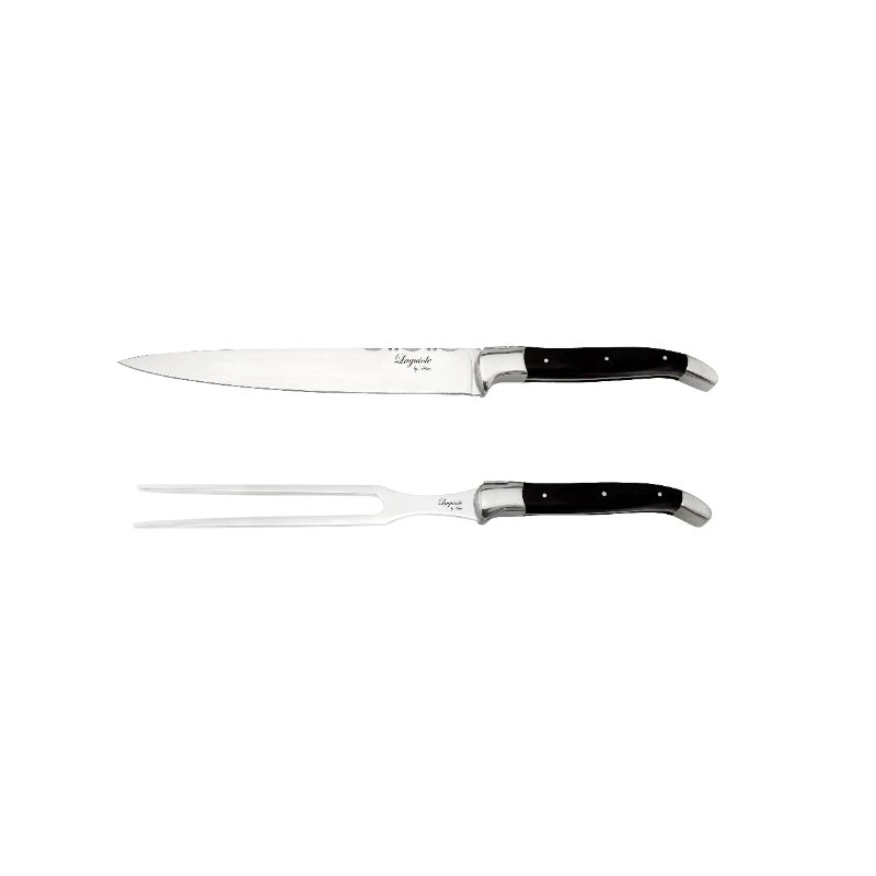 Laguiole by Hâws Udskæringssæt Trancherkniv og Gaffel 2 Dele 30-LG0013Black  color Sort