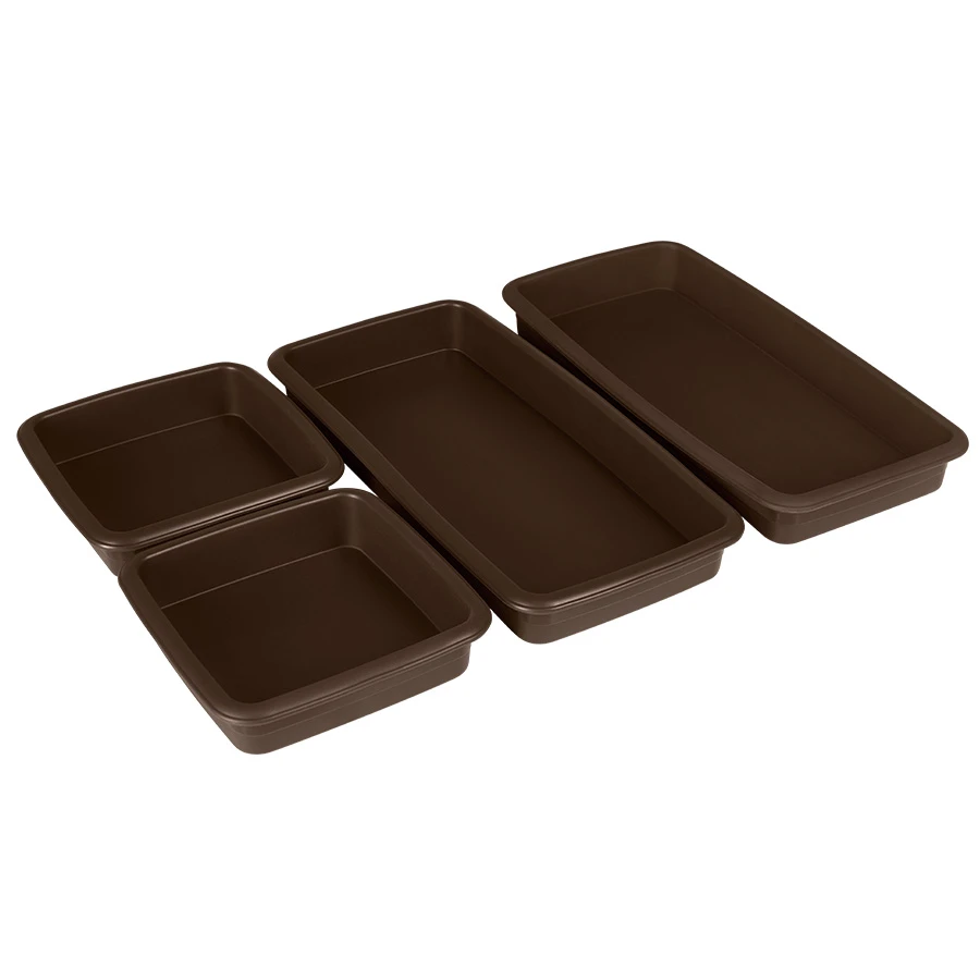 Lurch FlexiBlech Silikone bageforme 4 stk. Brun LU85043 by LURch color Sort