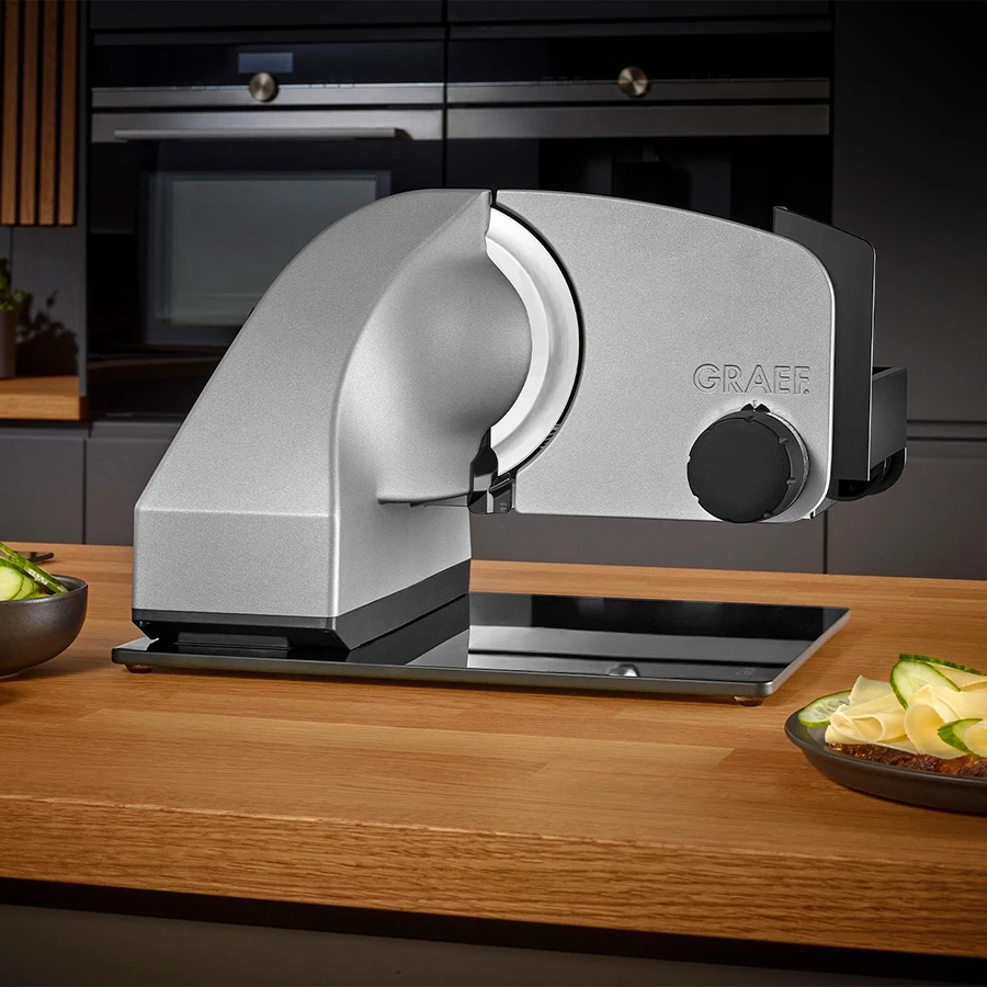 Graef Slicer Iconic25 Kipbar Pålægsmaskine CERA Mat Sølv GRM99FEU by Graef color Sort