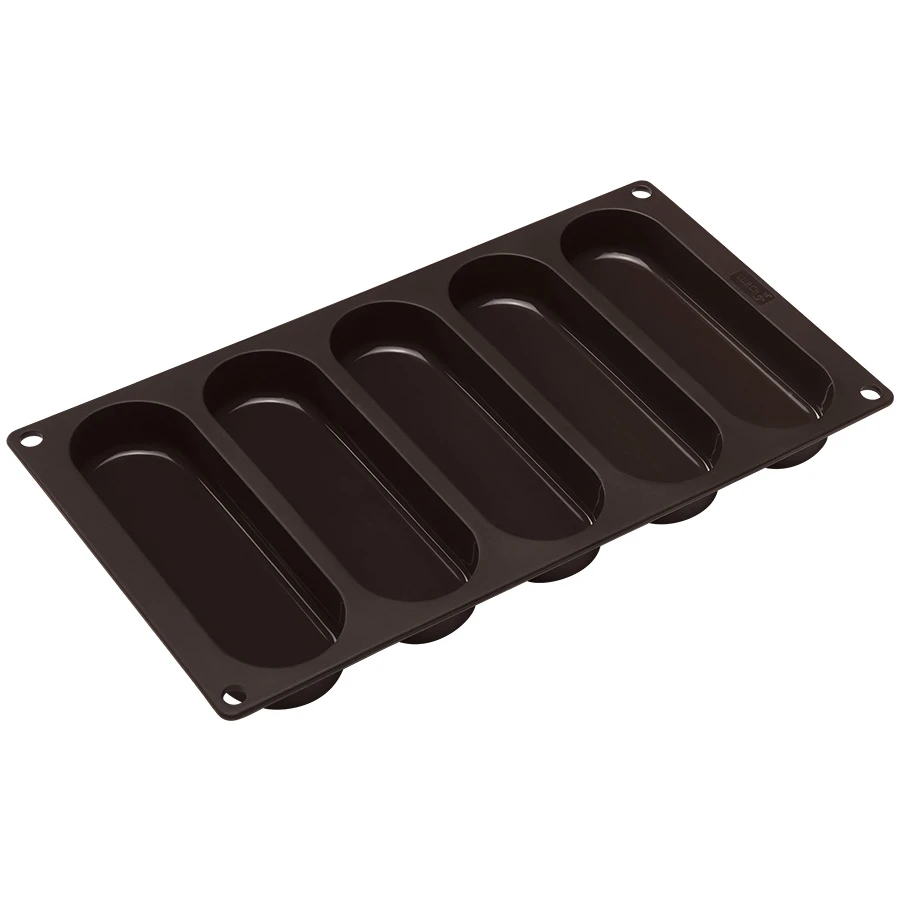Lurch Hotdogbrød Bageform i Silikone 30x16 cm 5 stk LU85093 by LURch color Sort