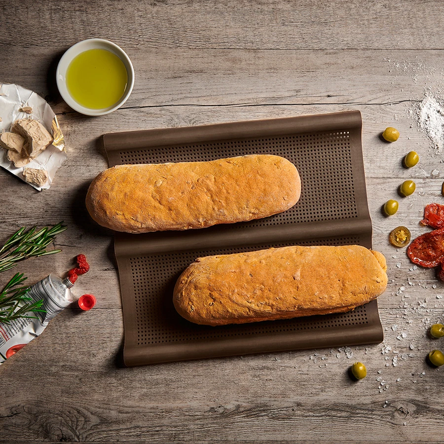 Lurch FlexiForm Ciabatta Bageform i Silikone 26x30 cm 2 stk LU85080 by LURch color Sort