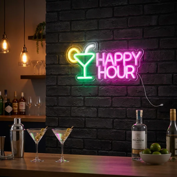 Neon skilt “Happy Hour” NE1200040  color Sort