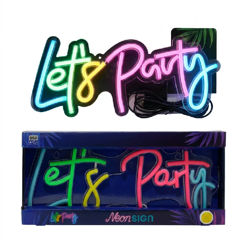 Neon skilt “Let’s Party” NE1200030  color Sort