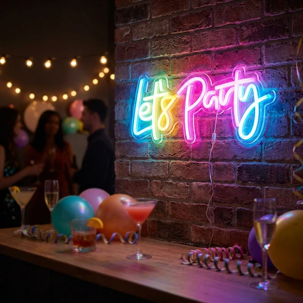 Neon skilt “Let’s Party” NE1200030  color Sort