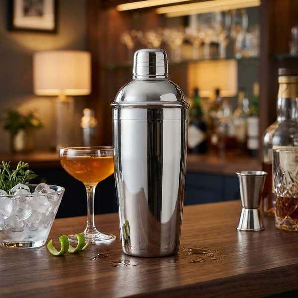 Deluxe Rustfri Stål Cocktailshaker 750ml CSD022S  color Sort