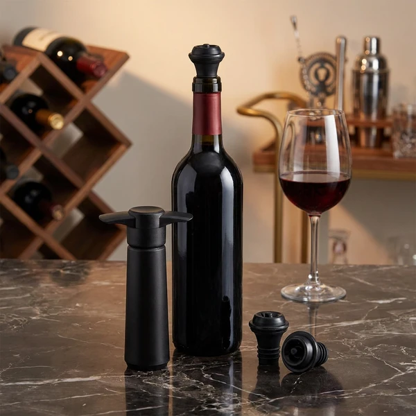 Vakuumpumpe til Vin Sølv Plast WVP0005  color Sort