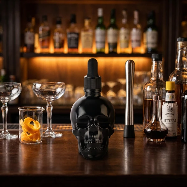 Bitterflaske Skull 60 ml Klar SK00023  color Sort