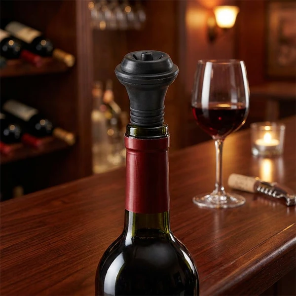 Vakuumprop til vin plast 2 stk WVPS000  color Sort