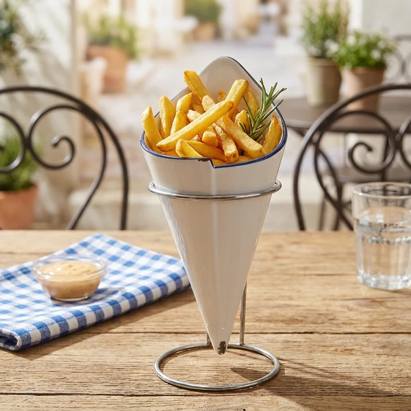 Pommes Frites Bæger med Holder Stentøj 9,5cm 4672022 by COSY & TRENDY color Sort