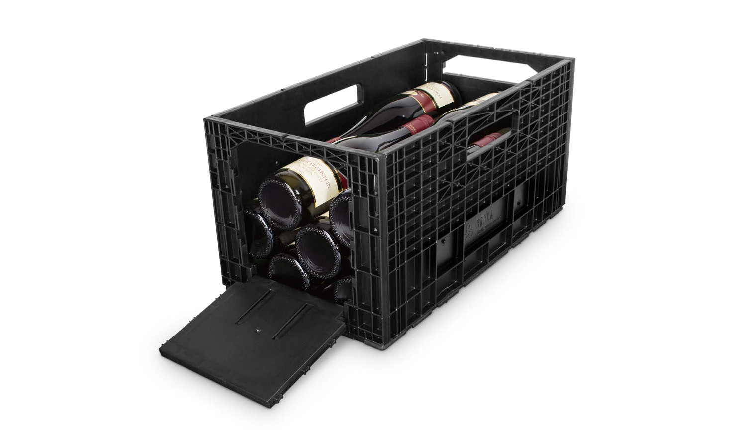 Vinkasse i syntetisk materiale 26x48x5,5cm 6268274  color Sort