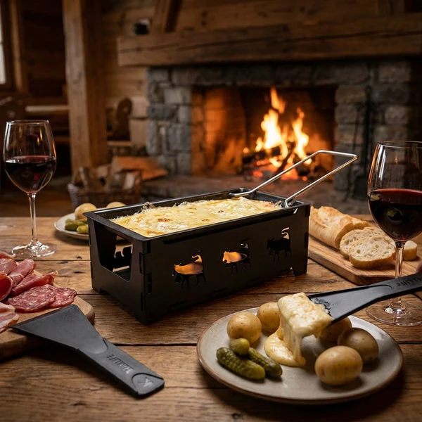 Raclette Sammenklappelig Rustfrit Stål til 2 personer 5659008 by COSY & TRENDY color Sort