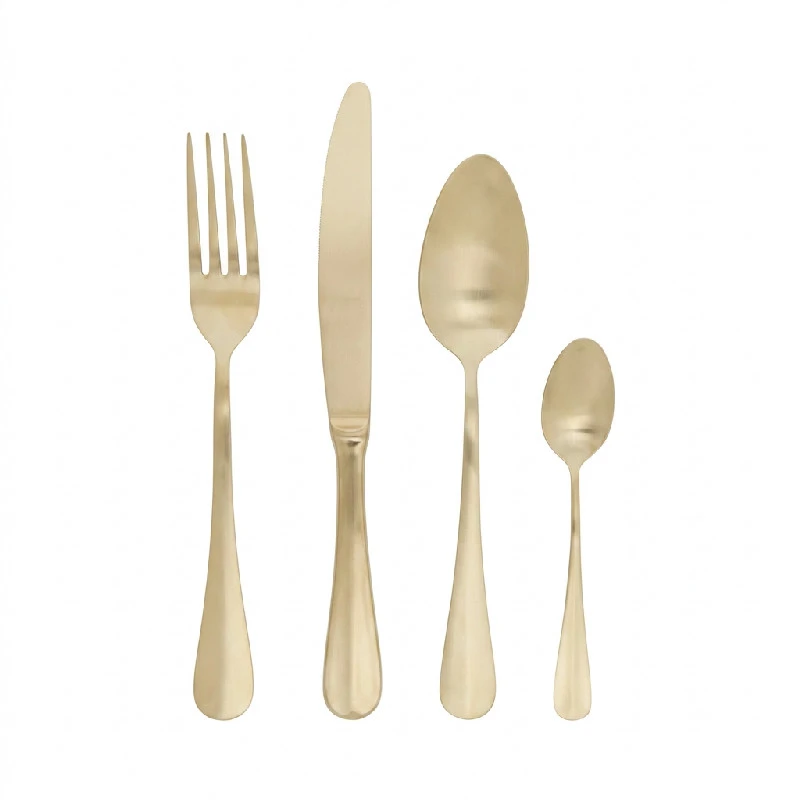 Bestiksæt 24 dele Mat Champagne Rustfrit Stål 5422003 by COSY & TRENDY color Sort